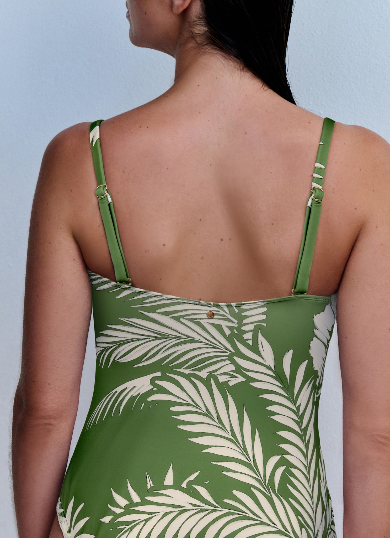Green Palm Print Swimsuit