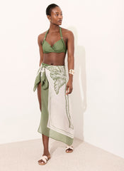 Green Palm Print Sarong