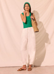 Green Scallop Trim Vest Top