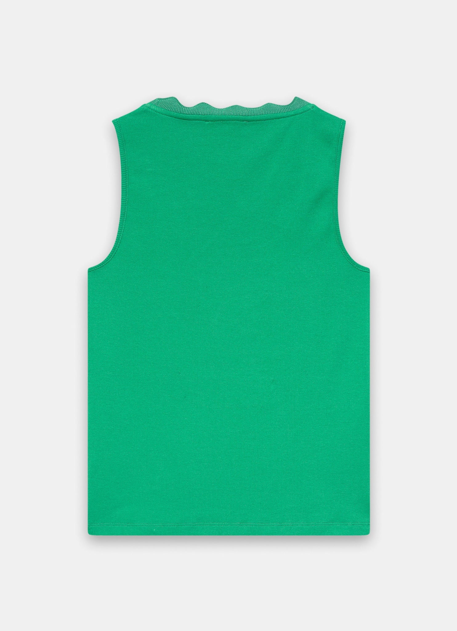 Green Scallop Trim Vest Top