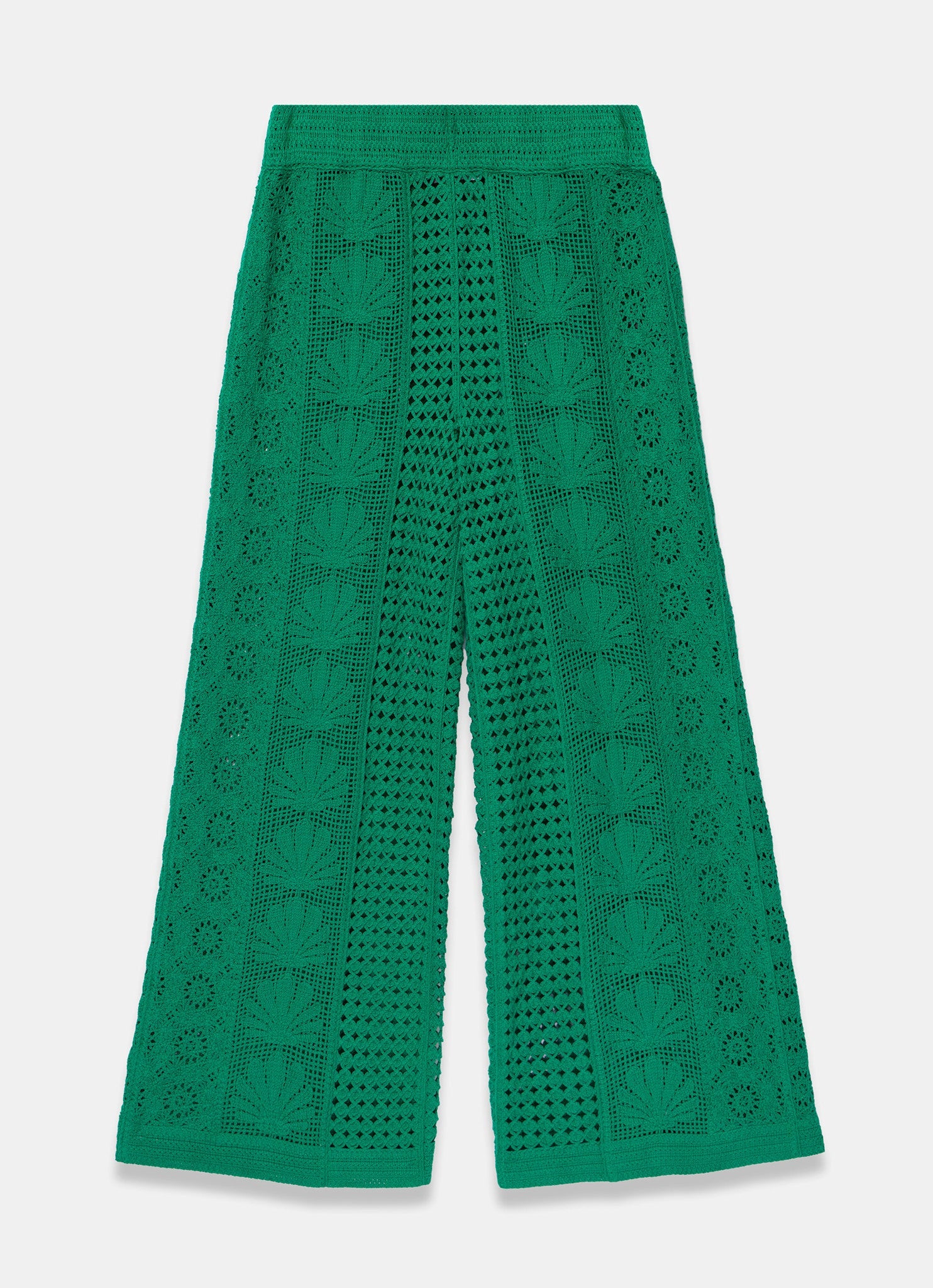 Green Crochet Shell Trousers