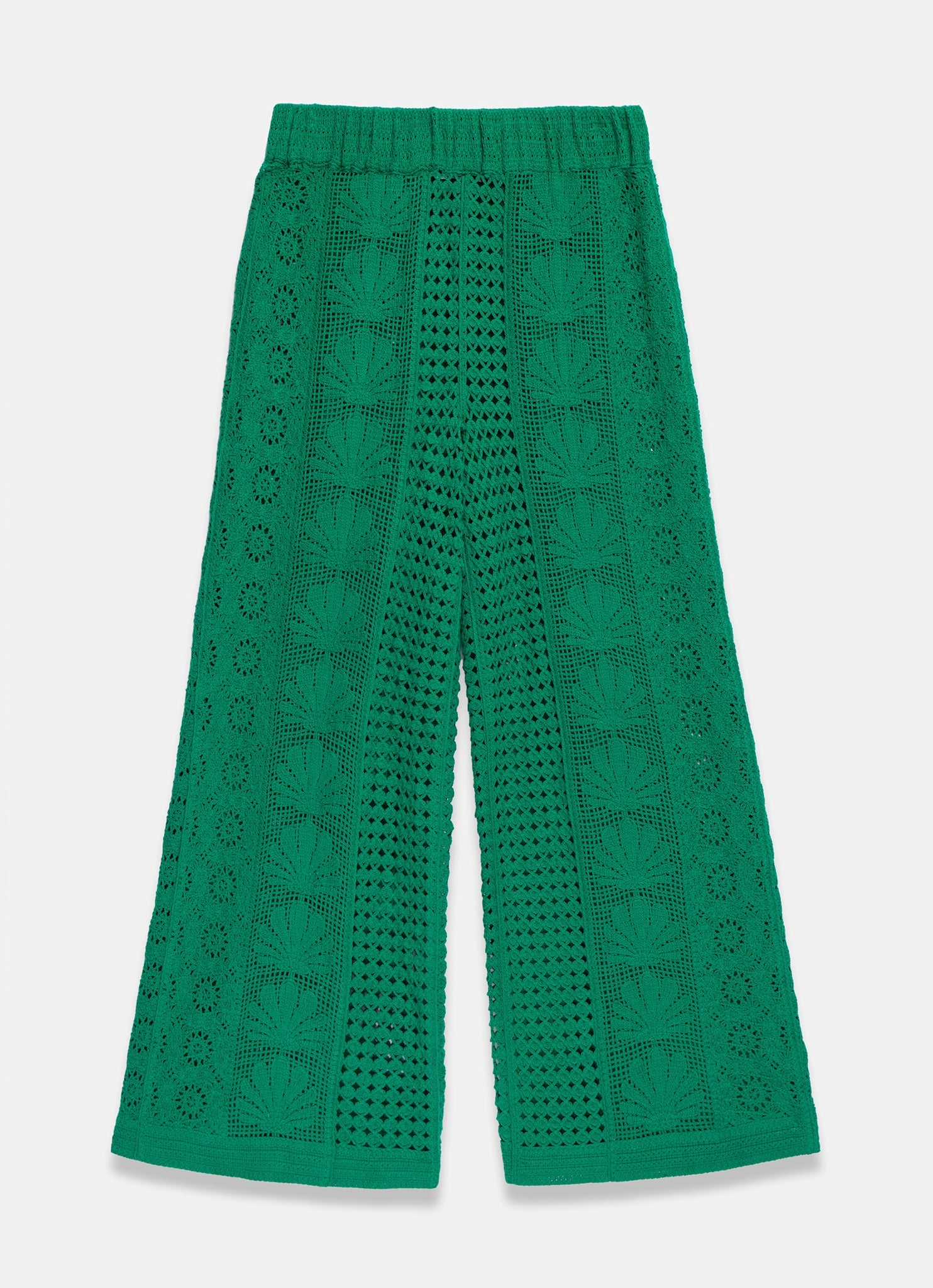 Green Crochet Shell Trousers