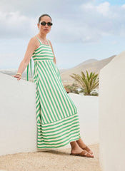 Green Striped Midi Dress