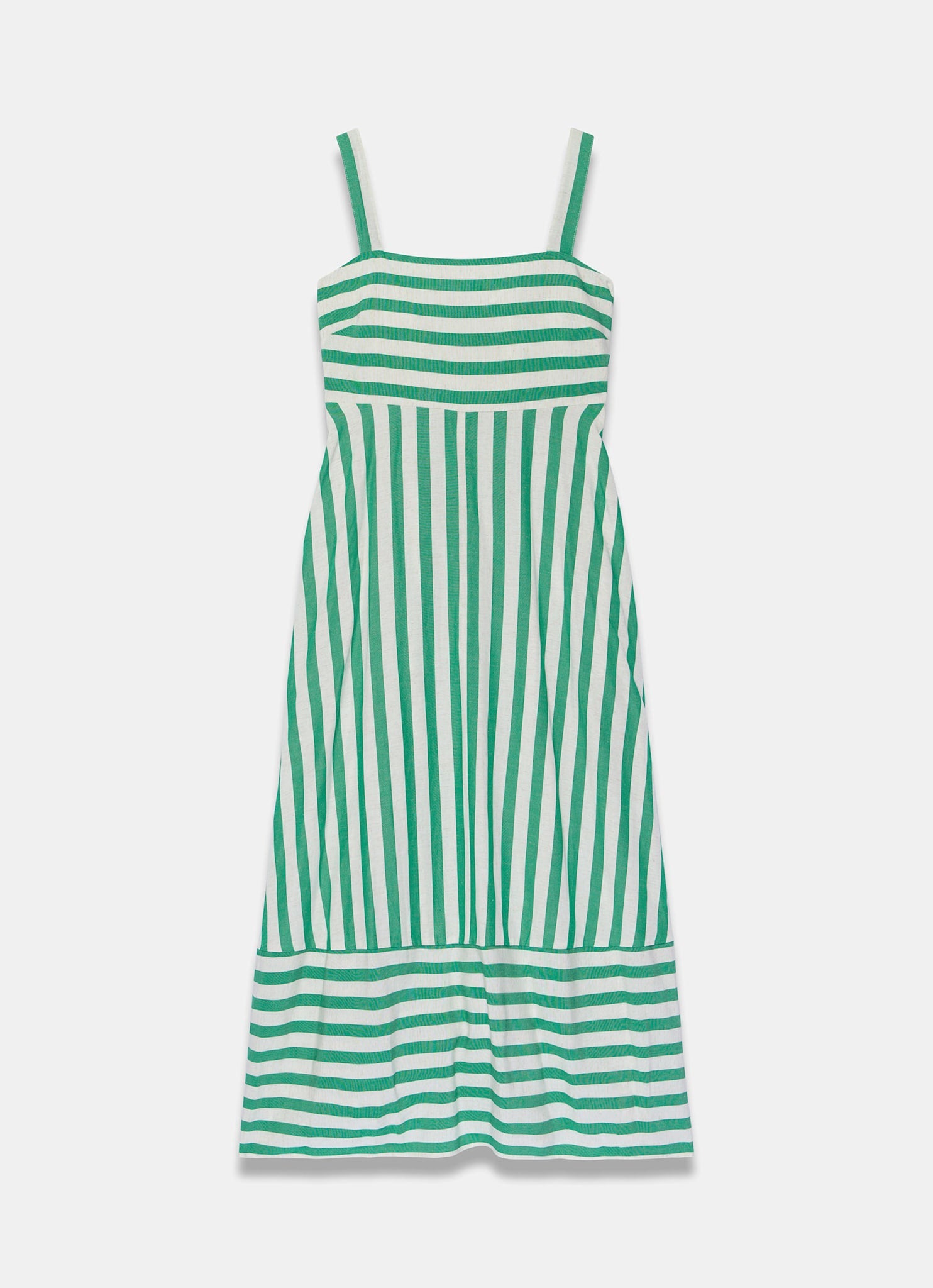 Green Striped Midi Dress