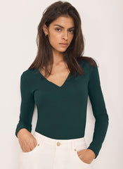 Teal V Neck Layering Top