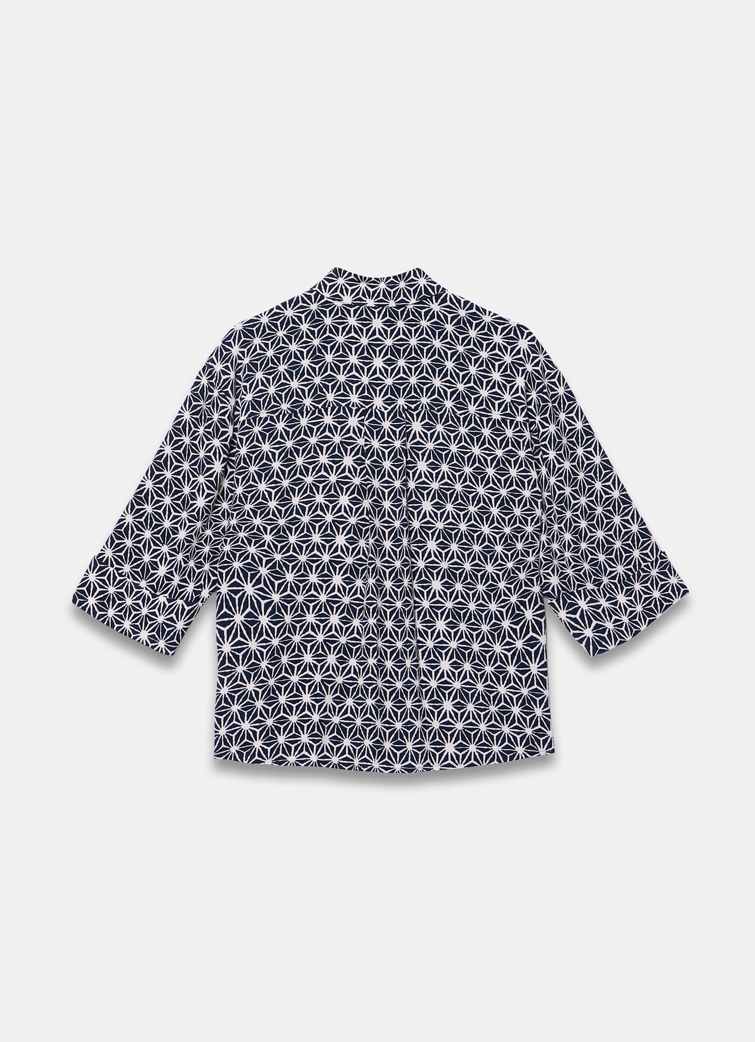 Navy Geometric Print Resort Shirt