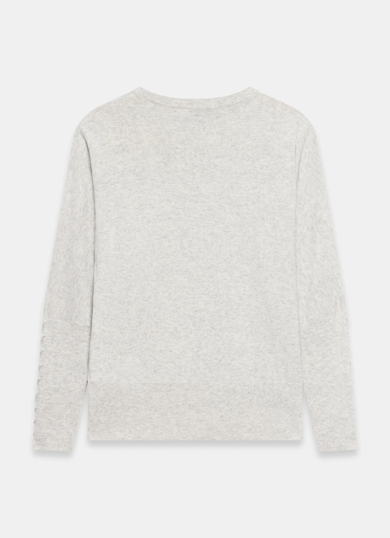 Grey Cotton Blend Stitch Detail Jumper