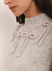 Grey Bow Knit Mini Dress