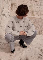 Grey Alpaca Blend Bow Detail Jumper