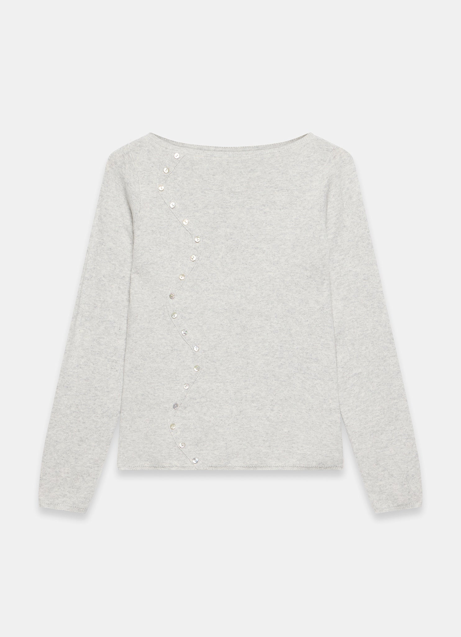 Grey Button Detail Knit Top