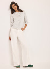 Grey Double Layer Knit Cardigan