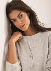 Grey Double Layer Knit Cardigan