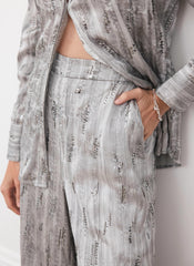 Silver Embellished Wide Leg Trousers