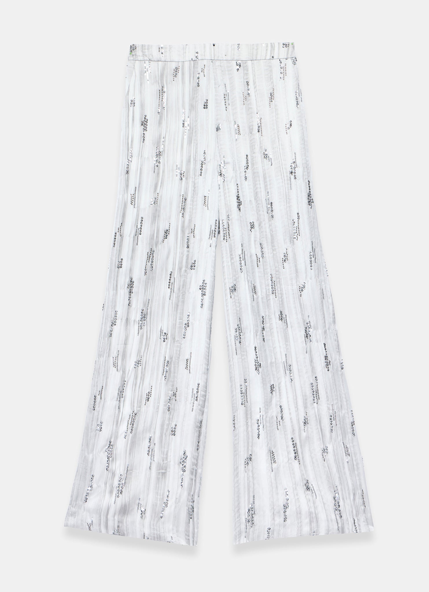 Silver Embellished Wide Leg Trousers