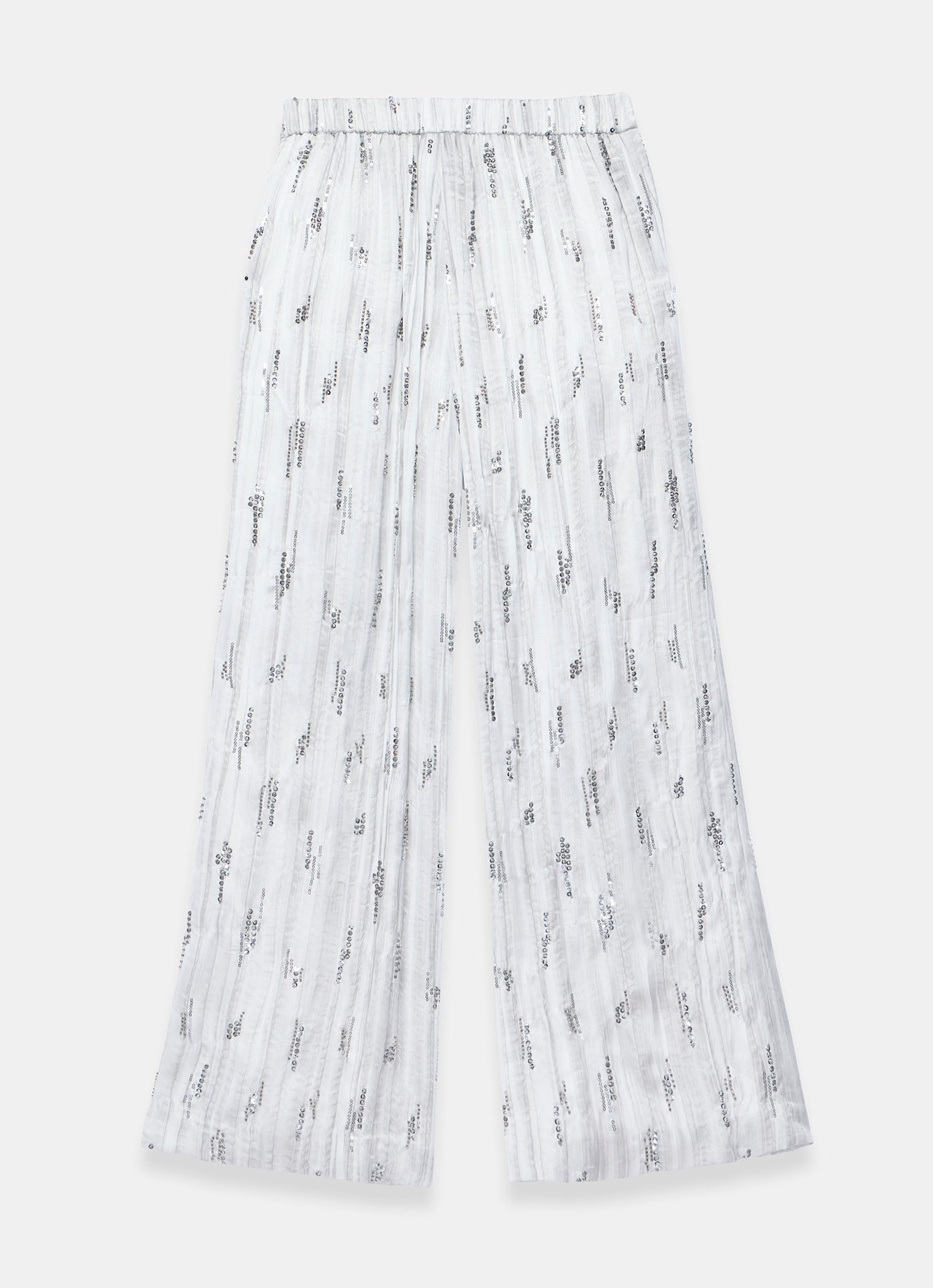 Silver Embellished Wide Leg Trousers