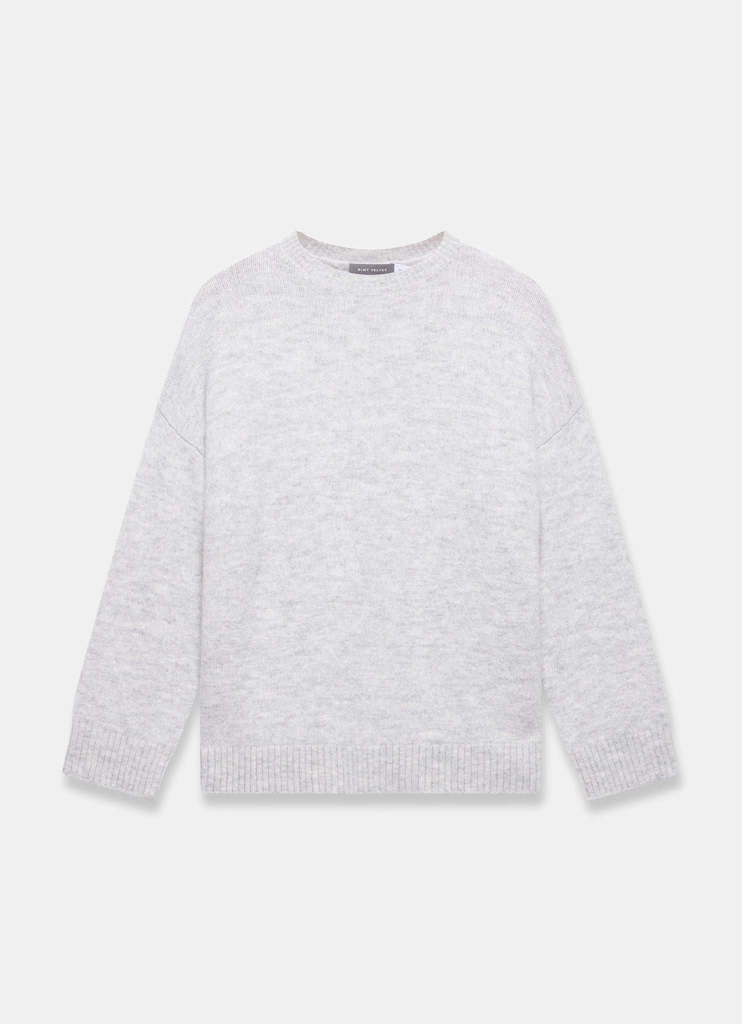 Grey Wool Blend Longline Jumper