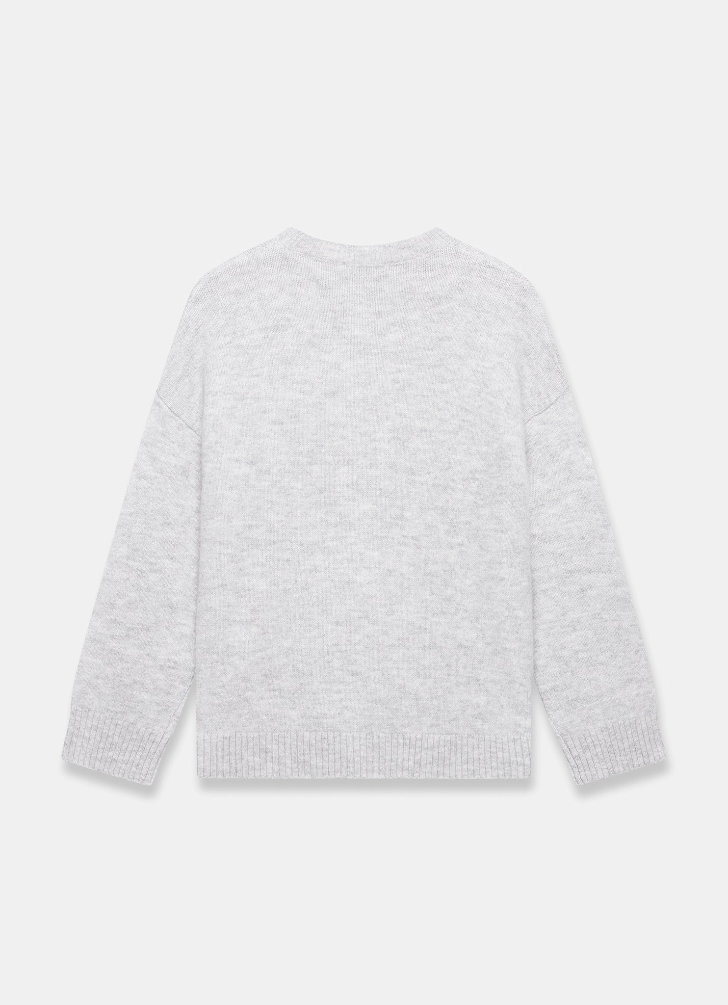 Grey Wool Blend Longline Jumper