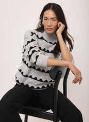Grey Scallop Knit Jumper