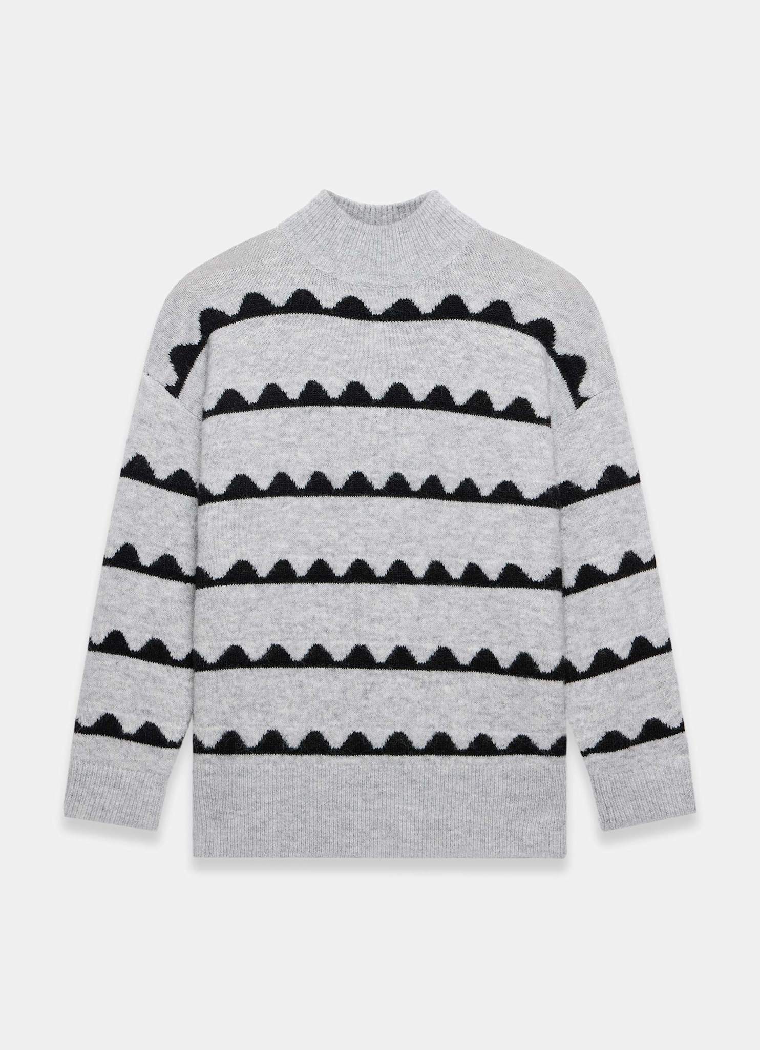 Grey Scallop Knit Jumper
