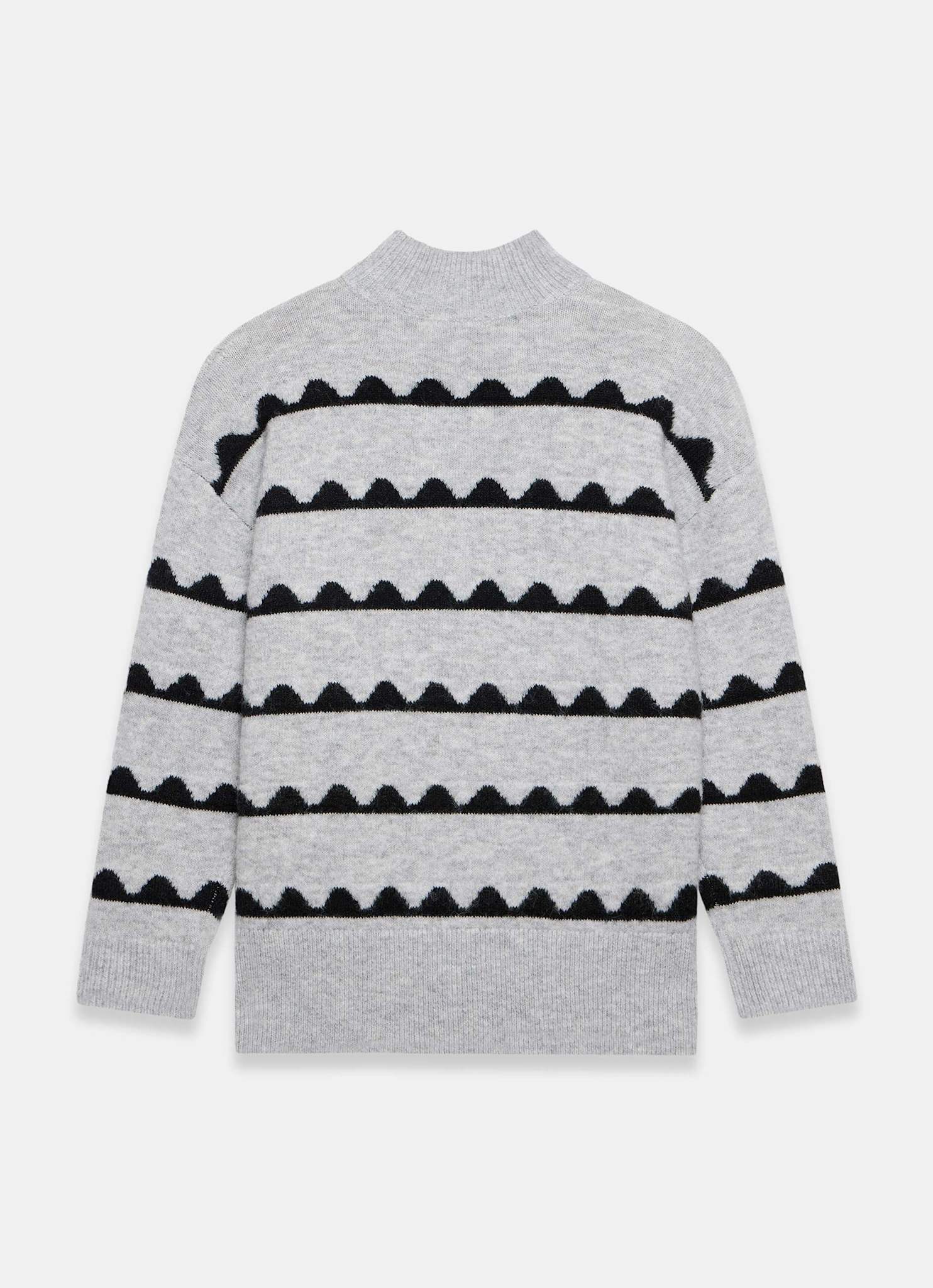 Grey Scallop Knit Jumper