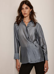 Grey Sheer Long Sleeve Shirt