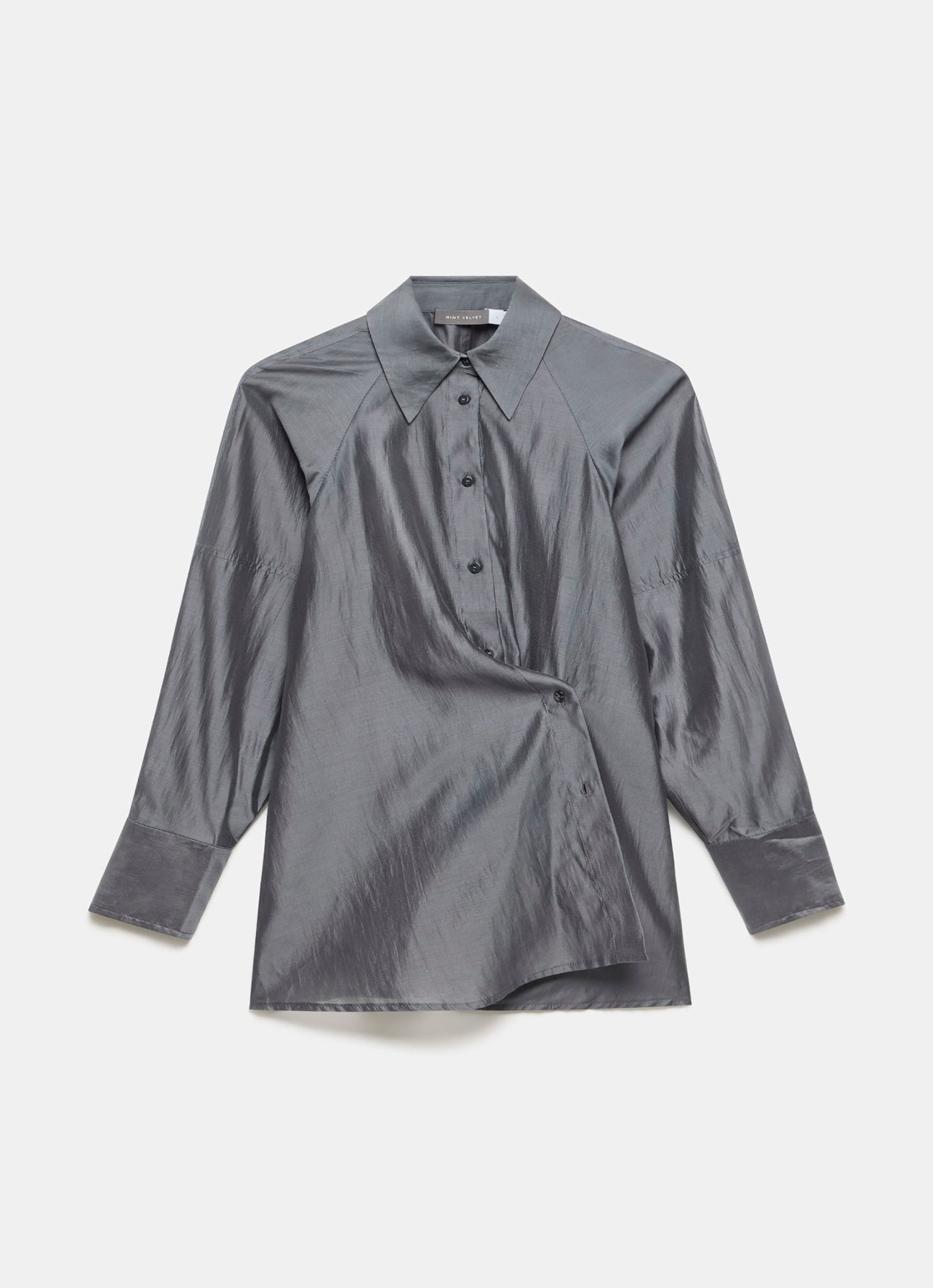 Grey Sheer Long Sleeve Shirt