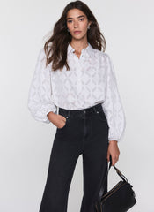 Grey Diamond Striped Jacquard Shirt