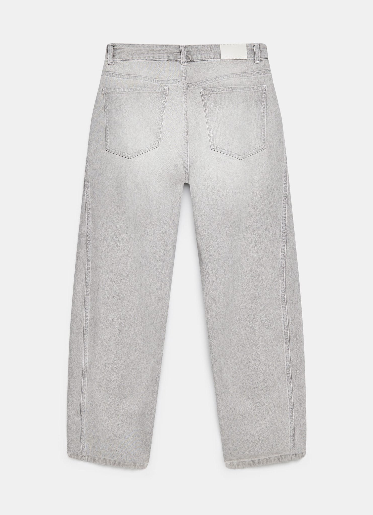 Grey Tapered Barrel Leg Jeans
