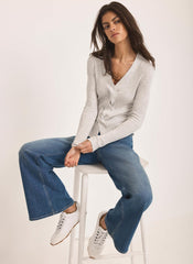 Grey Twist Knit Ribbed Top