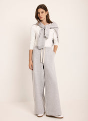 Grey Jersey Wide Leg Joggers