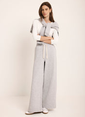 Grey Jersey Wide Leg Joggers