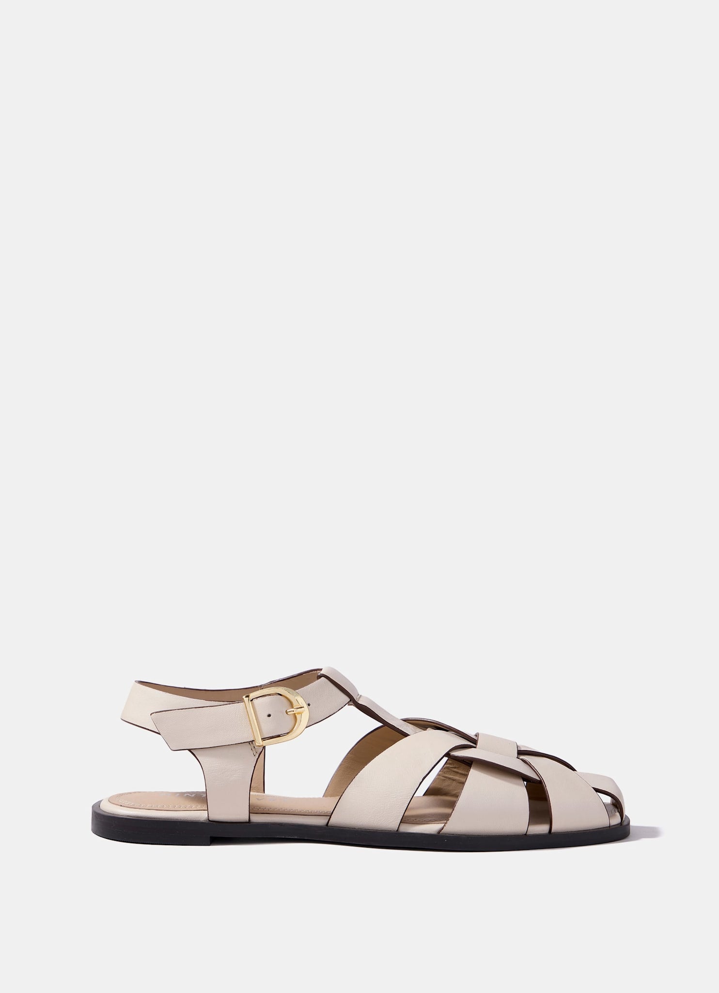 Hadley Cream Leather Fisherman Sandals