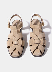 Hadley Neutral Suede Fisherman Sandals
