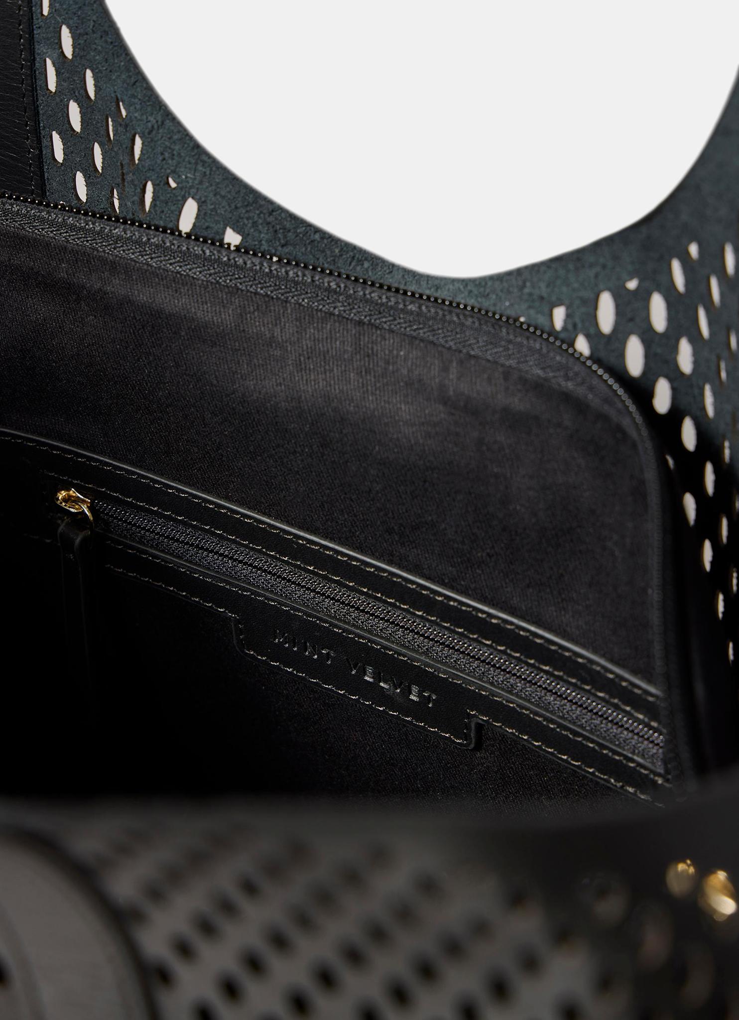 Harlow Black Leather Tote Bag