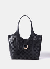 Harlow Black Leather Tote Bag