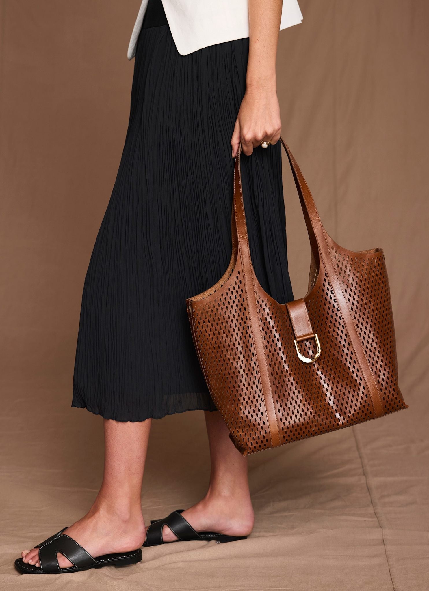 Harlow Tan Leather Tote Bag