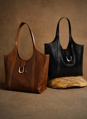 Harlow Tan Leather Tote Bag