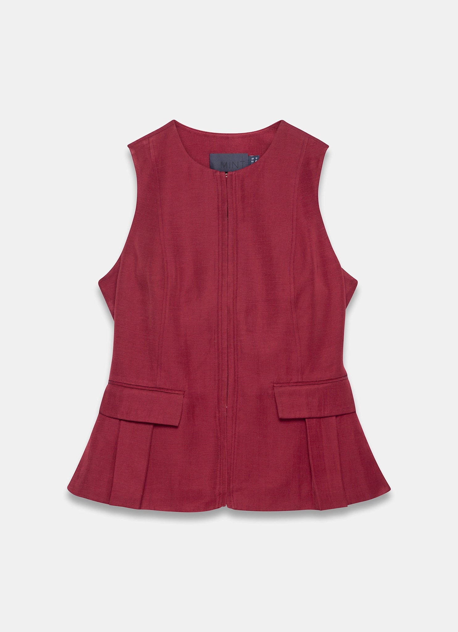 Burgundy Tailored Tie Back Waistcoat