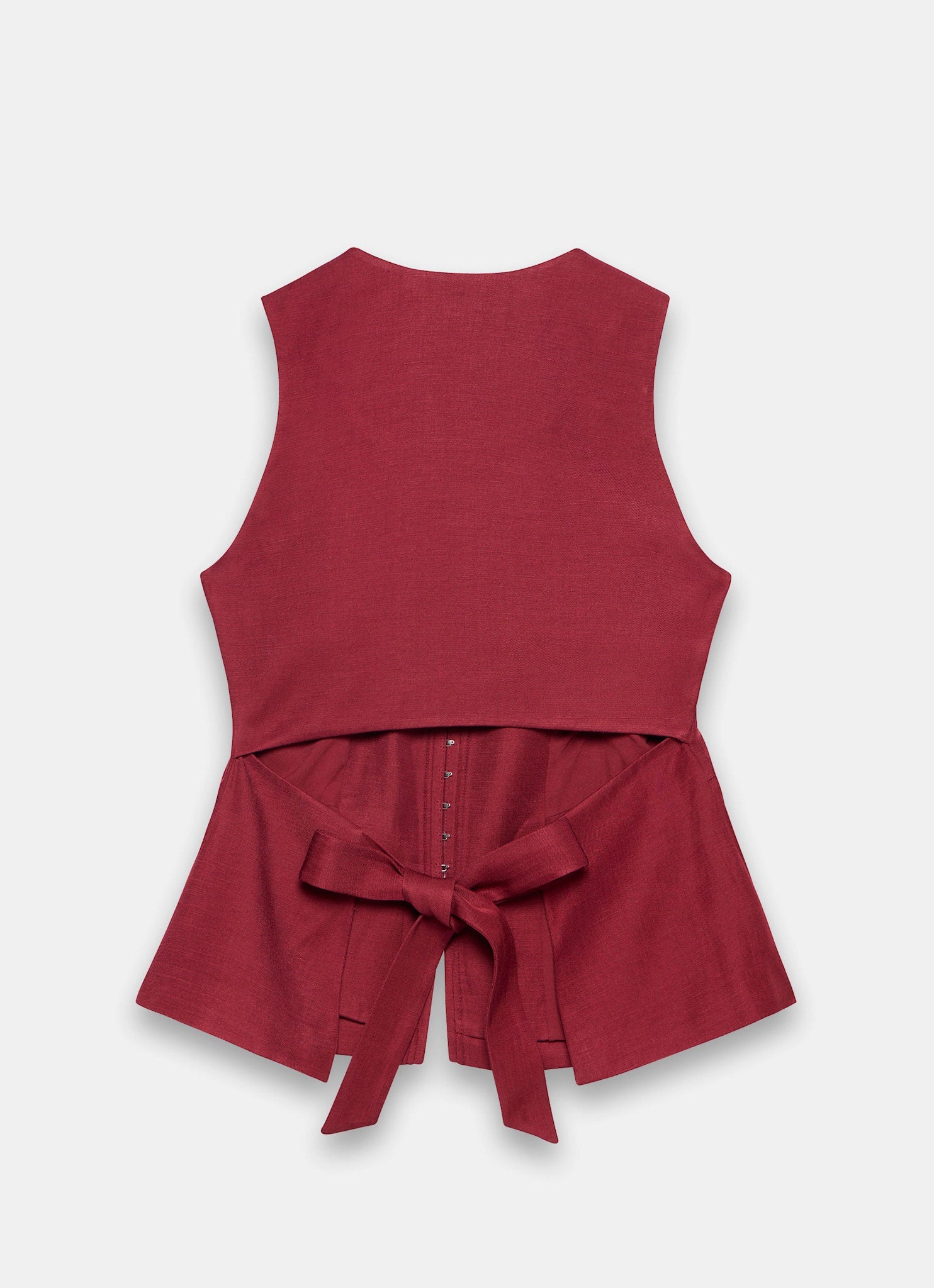 Burgundy Tailored Tie Back Waistcoat