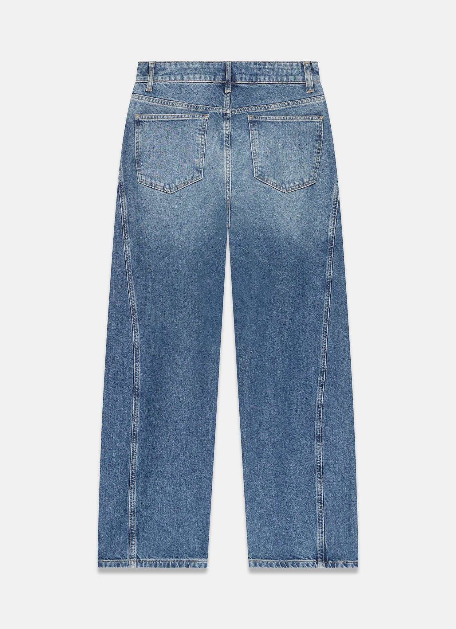 Mid Indigo Barrel Leg Jeans