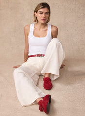 Indie Red Suede Loafers