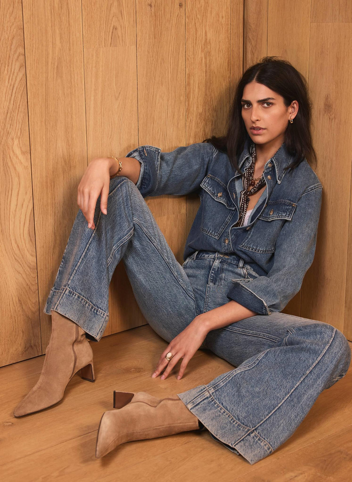 Indigo Cropped Denim Shirt
