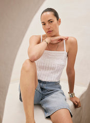 Denim Mid Length Shorts