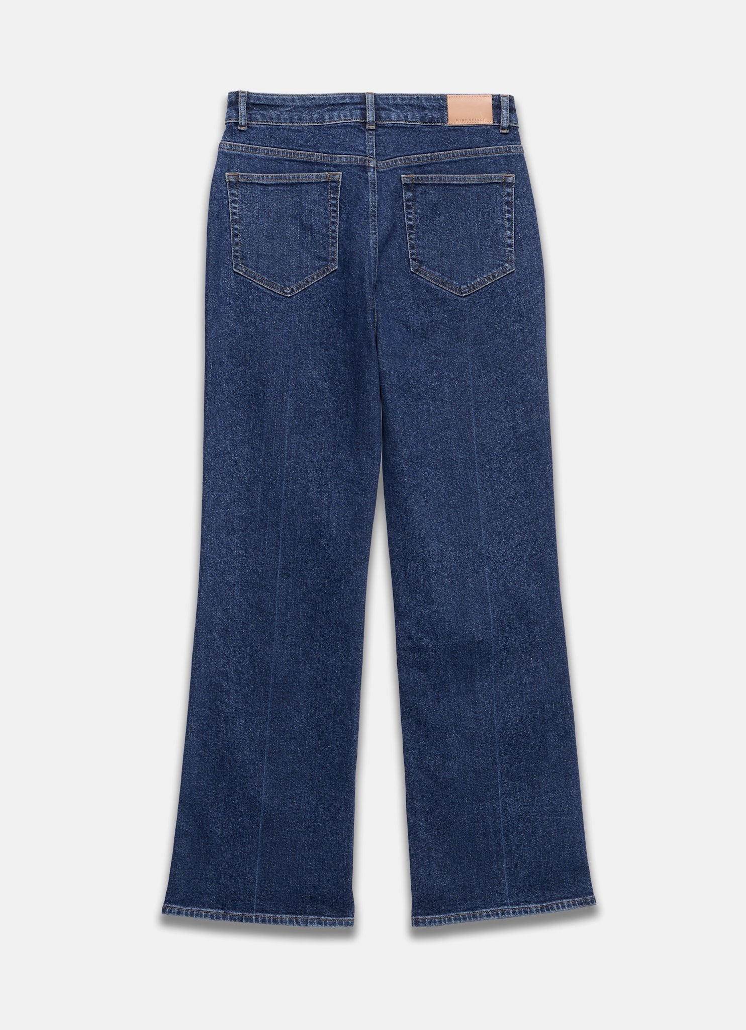 Indigo Relaxed Straight Patch Pocket Jeans