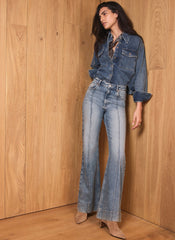 Mid Indigo 70s Flared Jeans