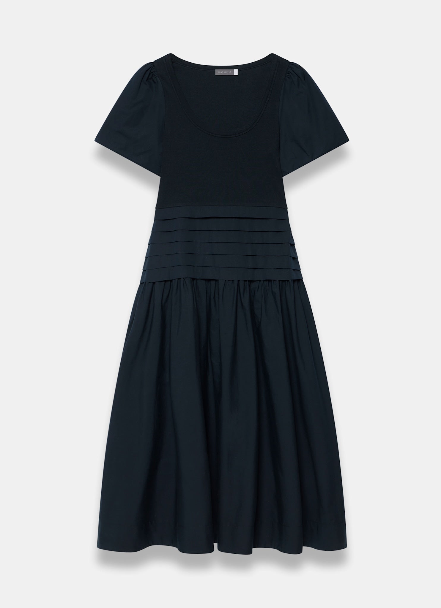 Navy Cotton Blend Maxi Dress