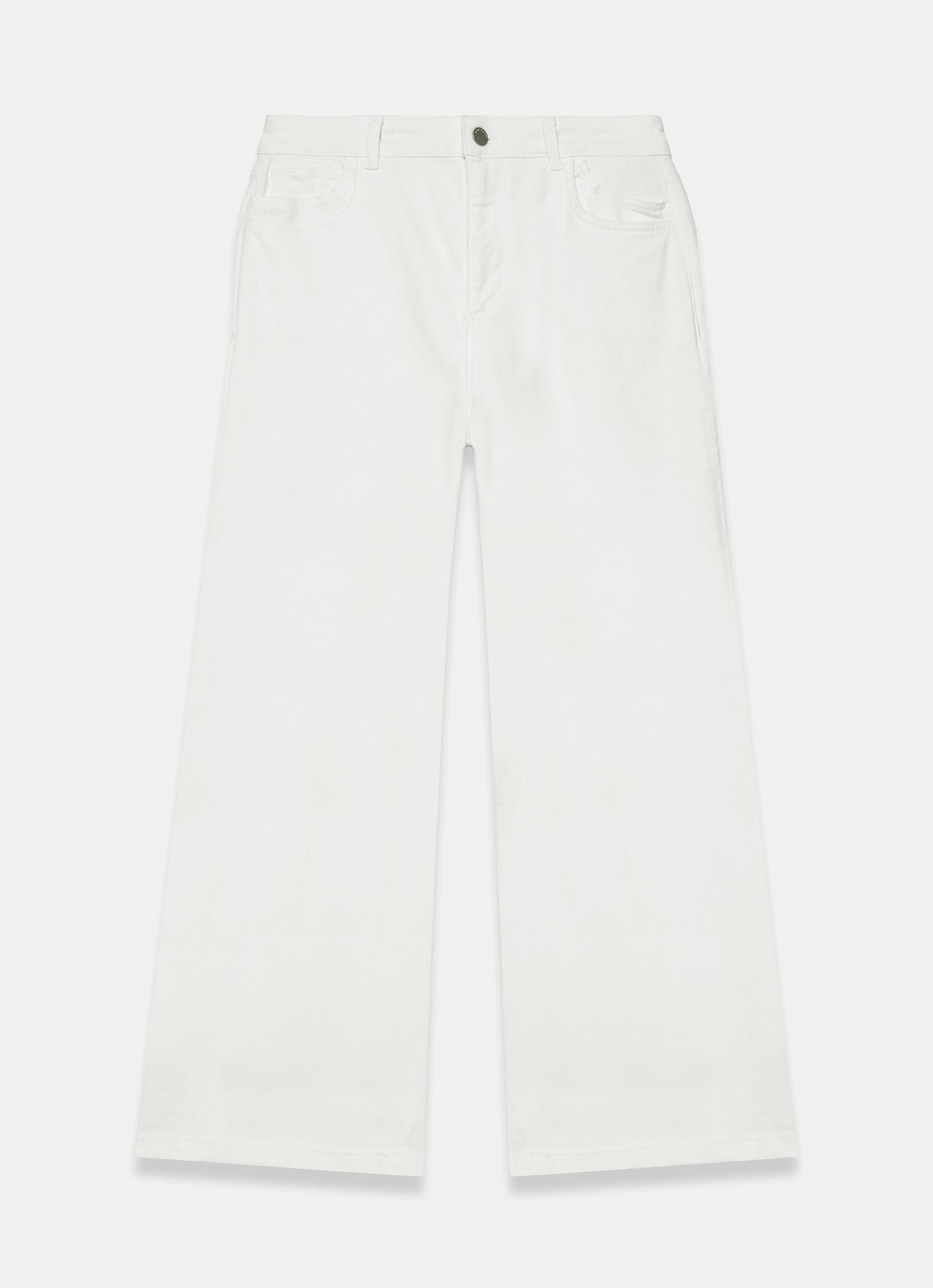Cream Ankle Wide Leg Jeans