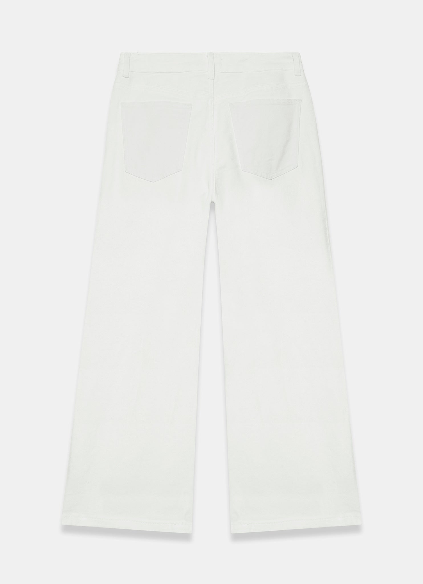Cream Ankle Wide Leg Jeans