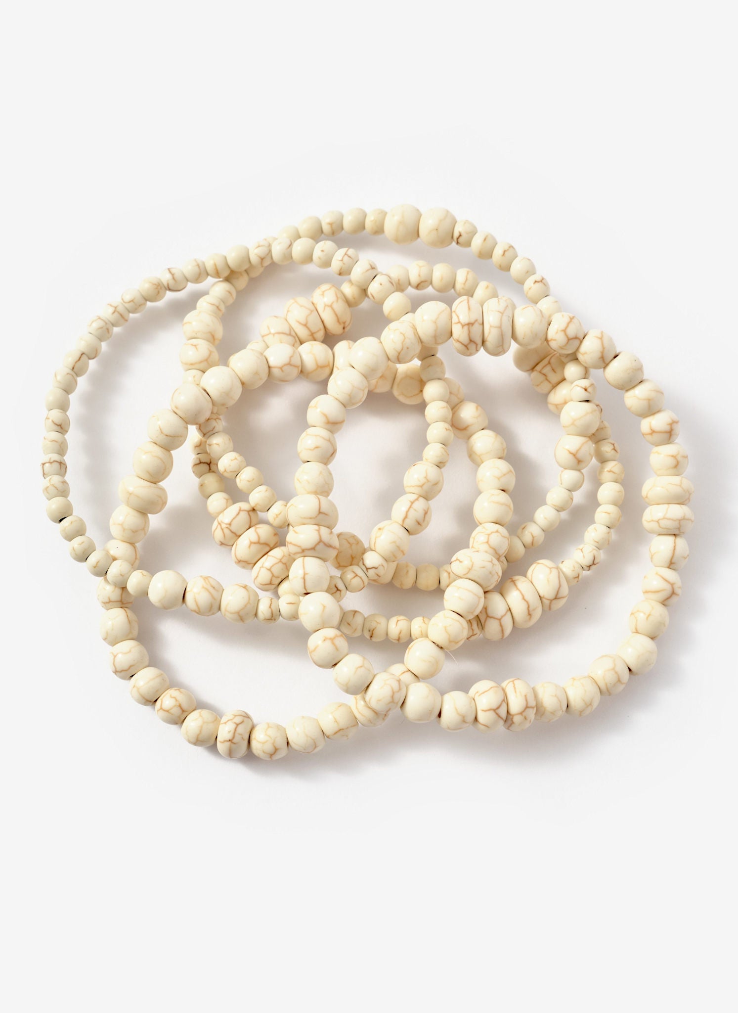 Cream Beaded Layered Bracelet