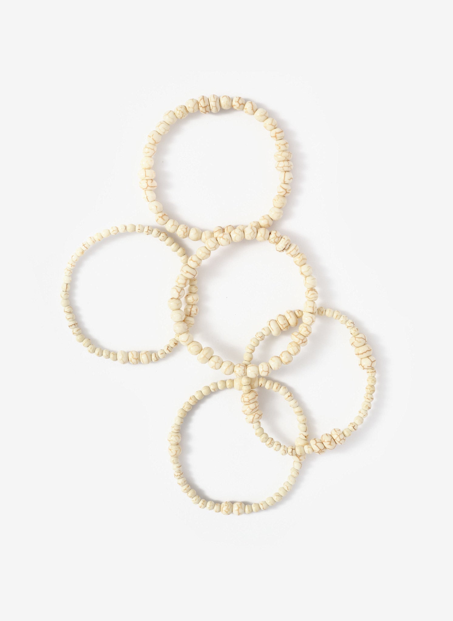 Cream Beaded Layered Bracelet